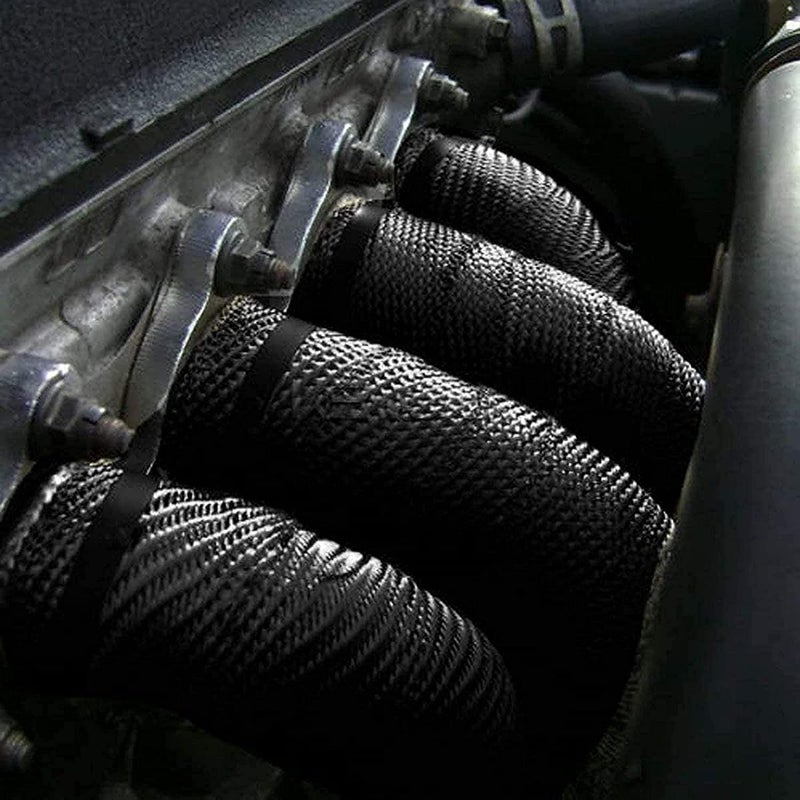 Foneso Black Exhaust Heat Wrap, 2'' x 33' Exhaust Header Wrap Tape Fiberglass Heat Shield Tape with 10pcs Stainless Steel Ties for Motorcycle Car Truck - Image 5